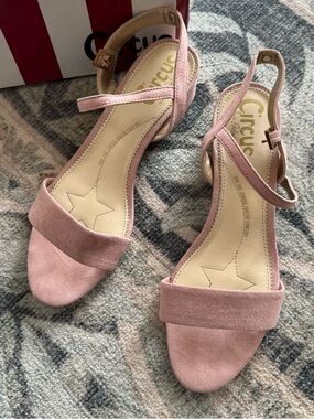 Circus by Sam Edelman Blush Pink Suede Ankle-Strap Sandals